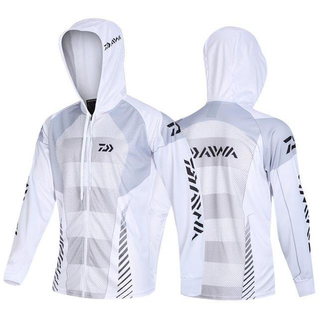 Daiwa jaqueta de pesca, roupa esportiva, de secagem rápida, para proteção contra o sol, pescoço, anti-uv, respirável, com capuz
