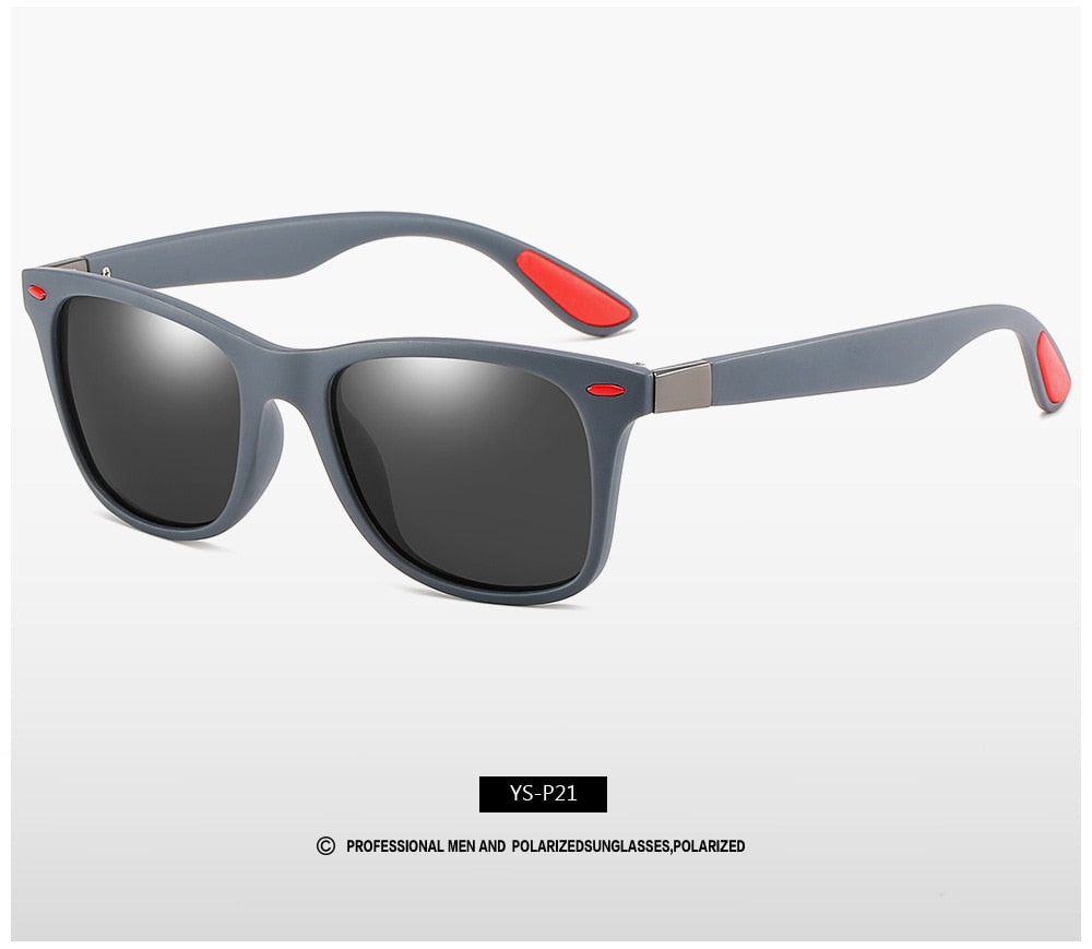 (c) - Óculos de sol polarizado clássico masculino e feminino, óculos uv400 de marca com armação quadrada