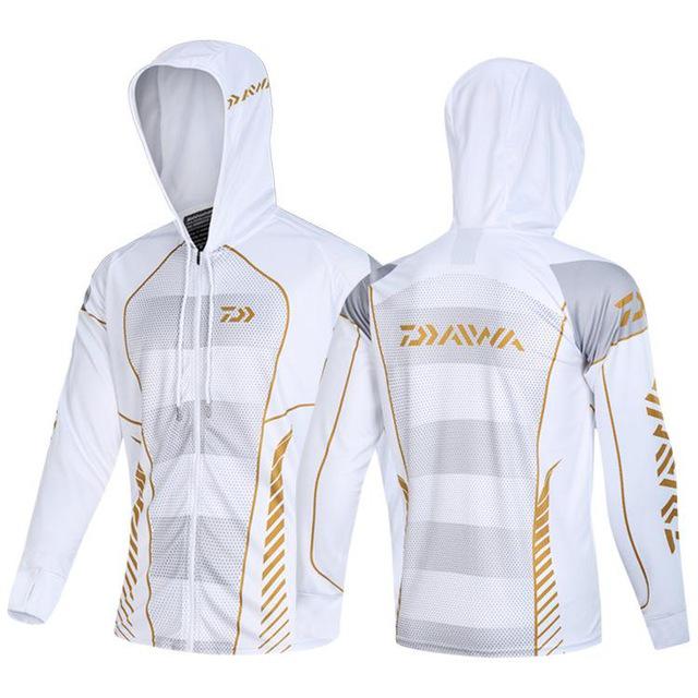 Daiwa jaqueta de pesca, roupa esportiva, de secagem rápida, para proteção contra o sol, pescoço, anti-uv, respirável, com capuz