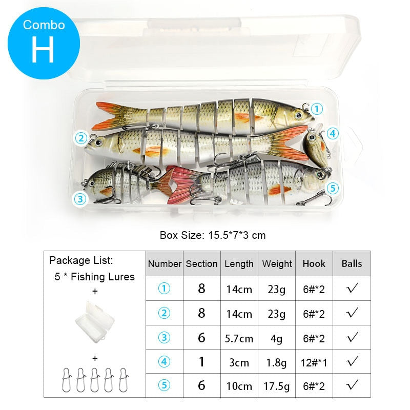 Trehook kit de isca de pesca, kit de isca de pesca artificial de mergulho, isca dura para atrair peixes, equipamento de pesca