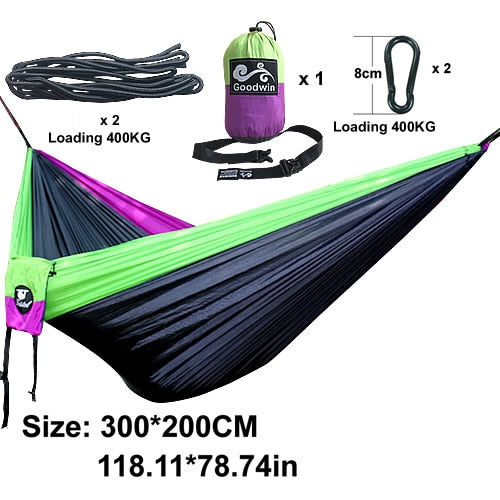 (a) - Rede Arco-Íris com tecido de paraquedas de nylon para 2 pessoas Mídia 2 de 12