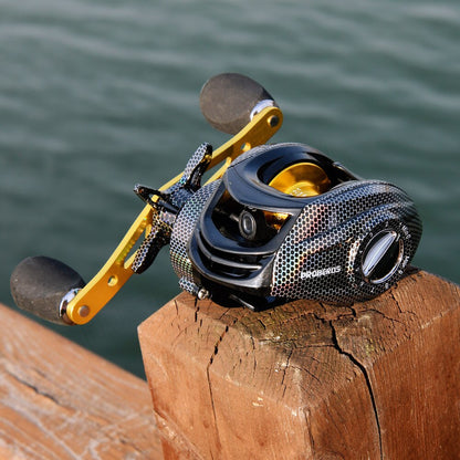 Carretel de pesca com isca, relação de engrenagem 7.2:1, 18 + 1bb, para pesca em água salgada, água doce