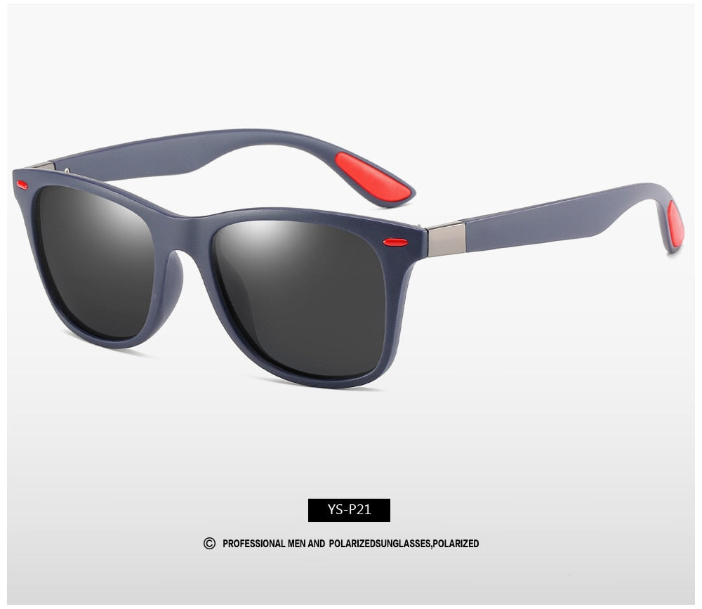 Óculos de sol polarizado clássico masculino e feminino, óculos uv400 de marca com armação quadrada